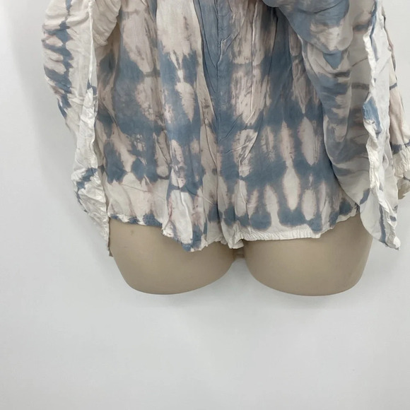 Blue Life Skort Dress Romper Womens Size Small Blue Pink Tie Dye Strapless Boho - Picture 10 of 15